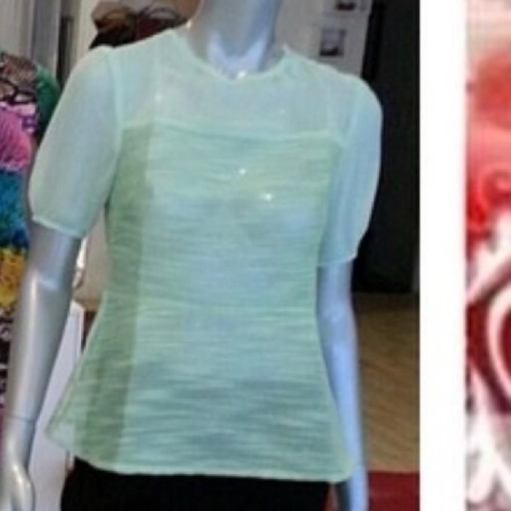 Mint green peplum blouse